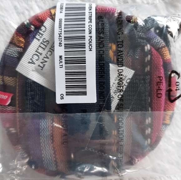 Supreme SS20 Multicolor Woven Stripe Coin Pouch - Picture 2 of 4